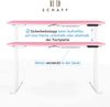 Schreibtisch elektrisch höhenverstellbar REC 120x60cm, Tischplatte Pink mit Gestell Weiss Bild 3