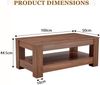 Couchtisch H 45 x T 100 x B 50 cm in Walnuss, rechteckig, 2 Ebenen, MDF im Industrial-Stil Bild 5