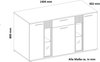 Kommode Salsa 2 Lamellenoptik Anbauwand Wohnwand Sideboard MDF Weiss matt Bild 4