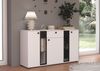 Kommode Salsa 2 Lamellenoptik Anbauwand Wohnwand Sideboard MDF Weiss matt Bild 5