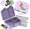 BEARFOOT Lunchbox Brotdose mit Fächern, auslaufsicher - Meerjungfrau lila, PP, ABS, Silikon, Kindergarten und Schule - Mädchen und Jungen, Vesperbox, Snackbox Bild 2