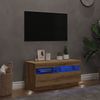 vidaXL TV-Schrank mit LED-Leuchten Artisan-Eiche 80x35x40 cm 856358 Bild 4