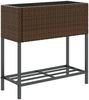 vidaXL Pflanzkübel mit Ablage Braun Poly Rattan 366388 Bild 2