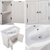 Badmöbel Set inkl. Keramik-Waschbecken 65 cm, 5-teilig LIRIA-56, Massivholz, B x H x T ca.: 185 x 200 x 43 cm Bild 3