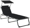 Homecall Sonnenliege mit Dach, schnell trocknender Schaumstoff, XXL, 200x70 cm - (Schwarz) Bild 2