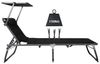 Homecall Sonnenliege mit Dach, schnell trocknender Schaumstoff, XXL, 200x70 cm - (Schwarz) Bild 3