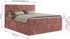 Boxspringbett mit Kopfteil und Topper Visco, Cord Bett - TILIANO - 180 x 200 cm - Rosa Cord - H3 Bild 5