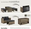 tectake Sitzgruppe 2-in-1-Rattanlounge-Set, höhenverstellbare Tischfüße, (Rattansitzmöbel Monopoli, 3-tlg, in natur), Tisch mit Lamellen, Belastbarkeit Bank 250 kg, Tisch 100 kg Bild 4