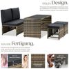 tectake Sitzgruppe 2-in-1-Rattanlounge-Set, höhenverstellbare Tischfüße, (Rattansitzmöbel Monopoli, 3-tlg, in natur), Tisch mit Lamellen, Belastbarkeit Bank 250 kg, Tisch 100 kg Bild 3
