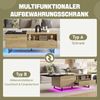LVHOM höhenverstellbarer Couchtisch, mit LED-Beleuchtung und Schubladen, Holz Schwarz/Eiche, 104 x 50 x 28 cm Bild 3