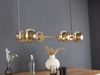 LED Pendelleuchte 6-flammig Messing & Amberglas Kugeln, Breite 80cm Bild 3