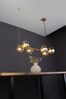 LED Pendelleuchte 6-flammig Messing & Amberglas Kugeln, Breite 80cm Bild 5