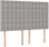 vidaXL Boxspringbett mit Matratze Hellgrau 140x200 cm Stoff, Härtegrad: H2 [3136917] Bild 5