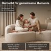 skølm 'Loki' Sofa 2 Sitzer, Vollschaumcouch mit Federkern und Vakuum-Kompression, kein Aufbau erforderlich, mit 2 Kissen, Teddy-Bouclé-Stoff in Sandstein-Beige Bild 2