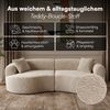 skølm 'Loki' Sofa 2 Sitzer, Vollschaumcouch mit Federkern und Vakuum-Kompression, kein Aufbau erforderlich, mit 2 Kissen, Teddy-Bouclé-Stoff in Sandstein-Beige Bild 5