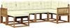 vidaXL Outdoor-Sofagarnitur mit Kissen 6 pcs Natur und Creme 3382066 Bild 2