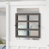 Bett 200x90 cm im Hausstil mit 2 Schubladen und Fenstern – Kiefer/MDF, weiß, platzsparend und sicher Bild 5