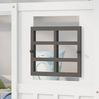 Bett 200x90 cm im Hausstil mit 2 Schubladen und Fenstern – Kiefer/MDF, weiß, platzsparend und sicher Bild 5