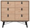 andas Kommode Ry Aufbewahrung, Schubladenschrank, Stauraum, Sideboard mit 6 Schubladen, Breite 102 cm, Höhe 95 cm, Massivholzbeine Bild 3