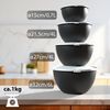 BigDean Salatschüssel Set groß mit Deckel, Schüssel 4 Größen 0,7-6 L in Anthrazit Schwarz, Kunststoff BPA-frei Salatschüssel Made in Germany Bild 3
