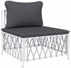 vidaXL 6-tlg. Garten-Lounge-Set mit Kissen Weiß Stahl 3186826 Bild 5