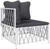 vidaXL 6-tlg. Garten-Lounge-Set mit Kissen Weiß Stahl 3186826 Bild 4