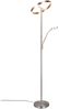 LED Stehlampe WILLIS Silber mit Leselampe, dimmbar & 3 Lichtfarben, 180cm groß Bild 2