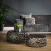 Couchtisch 2er-Set Astilbe Aluminium, filigranes Design modern, schwarz-nickel, rund Ø 55/75 cm Bild 2