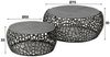 Couchtisch 2er-Set Astilbe Aluminium, filigranes Design modern, schwarz-nickel, rund Ø 55/75 cm Bild 3