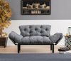 Dmora 2-Sitzer SchlafsofaGuchol, Verwandelbares Sofa, Lineare Stoffstruktur, Schlafsessel mit Stauraum, 155x70 h85 cm, Grau Bild 2