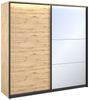 Kleiderschrank 2D Quant QS-01 (Farbe: Artisan Eiche / Artisan Eiche + Schwarz) Bild 2