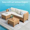 PHI VILLA Gartenlounge-Set, (1 Chaiselongue, 1 Zweisitzer-Sofa und 1 Kleiner Couchtisch, PE Rattan Lounge Möbel Outdoor), 4 Personen Terassenmöbel Außen Gartensofa Bild 2