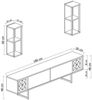 Dmora Fernsehschrank Artinay, Ständer für Wohnzimmerfernseher, Niedriges Wohnzimmer-Sideboard, TV-Ständerbasis, 180x30h48 cm, Walnuss und Schwarz Bild 3