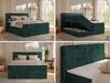 Boxspringbett, Doppelbett mit zwei Bettkästen und Multipocket-Matratze, Cord Bett - TILIANO KING - 200 x 200 cm - Dunkelgrün Cord - H4 Bild 2