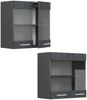 Küchenglasschrank R-Line Schwarz Beton 60 cm Vicco Bild 5