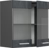 Küchenglasschrank R-Line Schwarz Beton 60 cm Vicco Bild 4