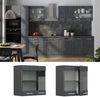 Küchenglasschrank R-Line Schwarz Beton 60 cm Vicco Bild 2