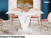 MEBLINI Esstisch Ausziehbar - 120-160x80x75cm - MASIV - Weiß Matt - Esszimmertisch Modern - Küchentisch - Säulentisch - Ausziehtisch - Dining Table Bild 5