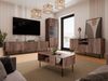 Wohnzimmer-Set Trigev I Kommode, TV-Lowboard, Couchtisch, Vitrine (Farbe: Nuss Warmia) Bild 2