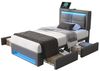 BlingBin Polsterbett Jugendbett mit LED-Beleuchtung und vier Schubladen, PU-Litschi-Muster (1er Set, 1-tlg, 90x200 cm, Ohne Matratze, Max Belastbarkeit: 150KG, Grau), Mit USB-Anschluss (Unterstützt Kabelloses und Kabelgebundenes Laden) Bild 4