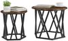 vidaXL Beistelltisch 2 pcs Geräucherte Eiche Ingenieure Holz und Stahl 868245 Bild 3