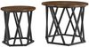 vidaXL Beistelltisch 2 pcs Geräucherte Eiche Ingenieure Holz und Stahl 868245 Bild 2