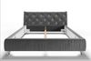 KAWOLA Bett ANNY Polsterbett Kopfteil niedrig Velvet grau 140x200cm Bild 5