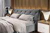 KAWOLA Bett ANNY Polsterbett Kopfteil niedrig Velvet grau 140x200cm Bild 2