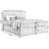 Boxspringbett RALFI 100 x 200 cm (Linke Seit) mit Bettkästen, Bonell-Matratze H2 und T25-Topper. Farbe: Dunkelgrau Bild 4