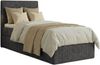 Boxspringbett RALFI 100 x 200 cm (Linke Seit) mit Bettkästen, Bonell-Matratze H2 und T25-Topper. Farbe: Dunkelgrau Bild 2