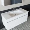 Roomart ATRIA-100 Badmöbel Set– 2-teiliges Badezimmermöbel Set - Waschbecken mit Unterschrank - H 45 x B 45 x T 100 cm • Weiß Bild 5