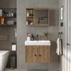 Roomart ADA Badmöbel Set– 3-teiliges Badezimmermöbel Set mit Waschbecken, Unterschrank & Spiegelschrank - H 42 x B 35 x T 60 cm • Eiche Bild 3