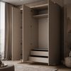 Lookway Kleiderschrank AURORA 3D KASCHMIR Drehtürenschrank mit 3 Türen (Kleiderschrank mit stilvoller Umrandung in Goldoptik) 150 x 213 x 55 Bild 3