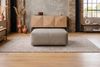 KAWOLA Polsterhocker CELESTE Hockerbank Leder grau 48 x 80 x 120 cm Bild 2
